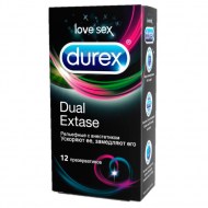 DUREX Dual Extase 12шт. Презервативы рельефные с анестетиком